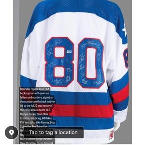 Olympic USA hockey Miracle on Ice Jersey with entire team’s signatures